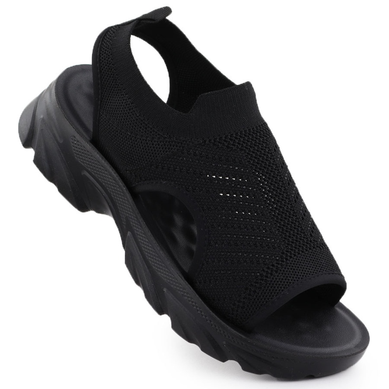 Sandálias femininas construídas -ar Black Potocki para90302 preto