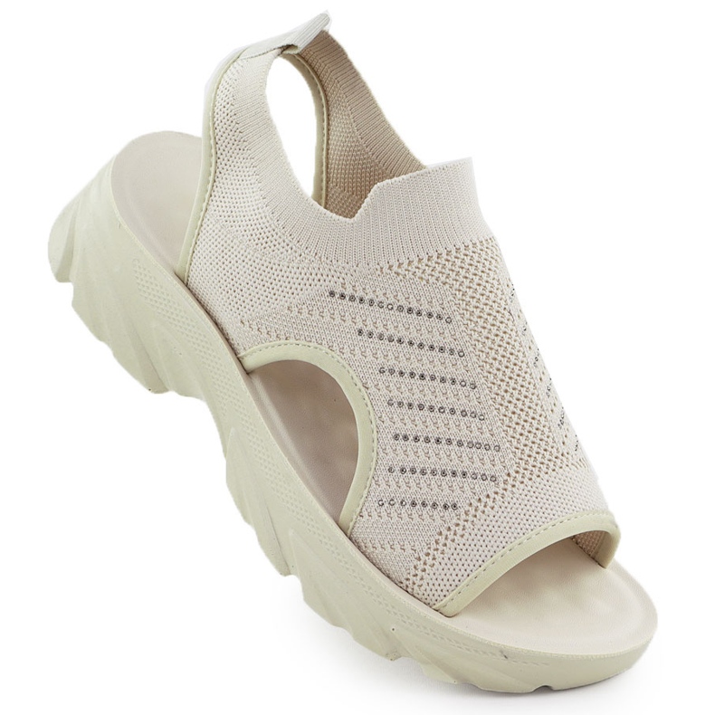 Sandálias femininas construídas -ar bege potocki to90302