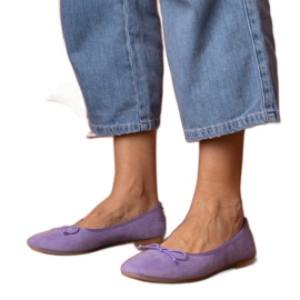 Ballerinas Violet com um arco de Ekozamsz roxo