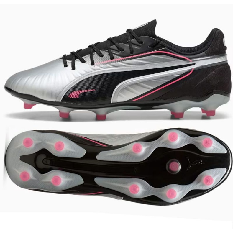 Puma King Match FG/AG 108315-02 Sapatos de futebol cinza