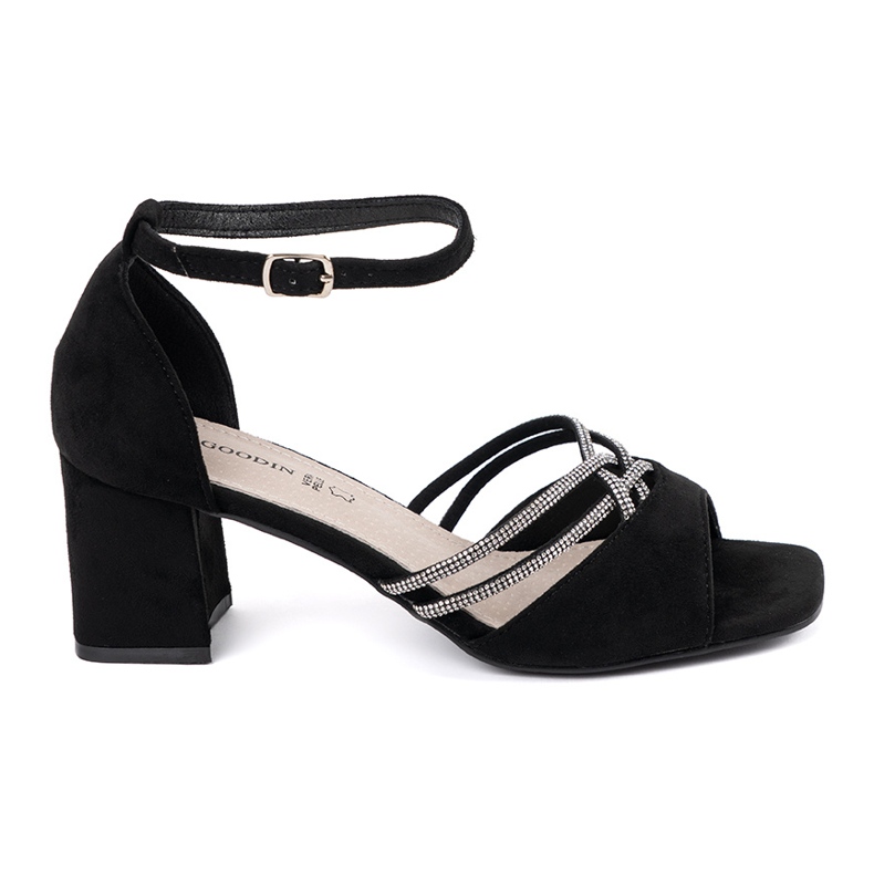 Goodin Sandálias de camurça preta no poste preto