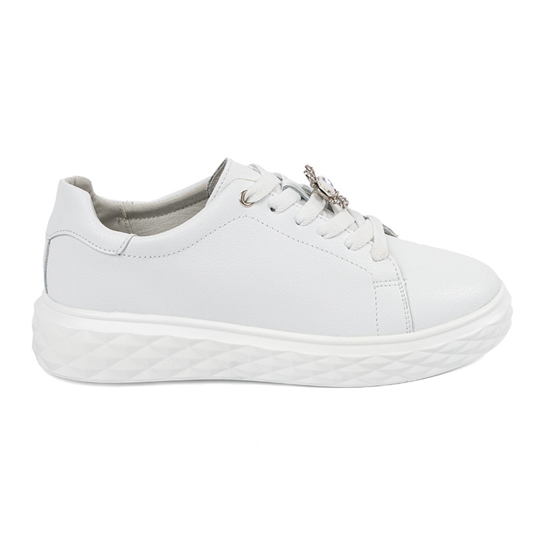 Tênis brancos com alfinetes de couro Sergio Leone