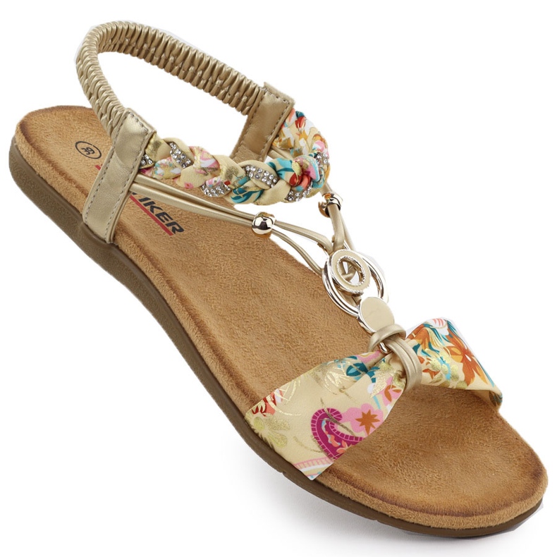 ARTIKER Sandálias confortáveis ​​femininas deslizam -up de ouro de ouro 56C1316 dourado