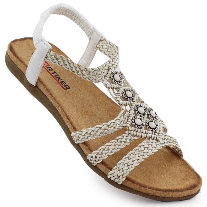 ARTIKER Sandálias confortáveis ​​femininas deslizam -up de artigos brancos 56C1323