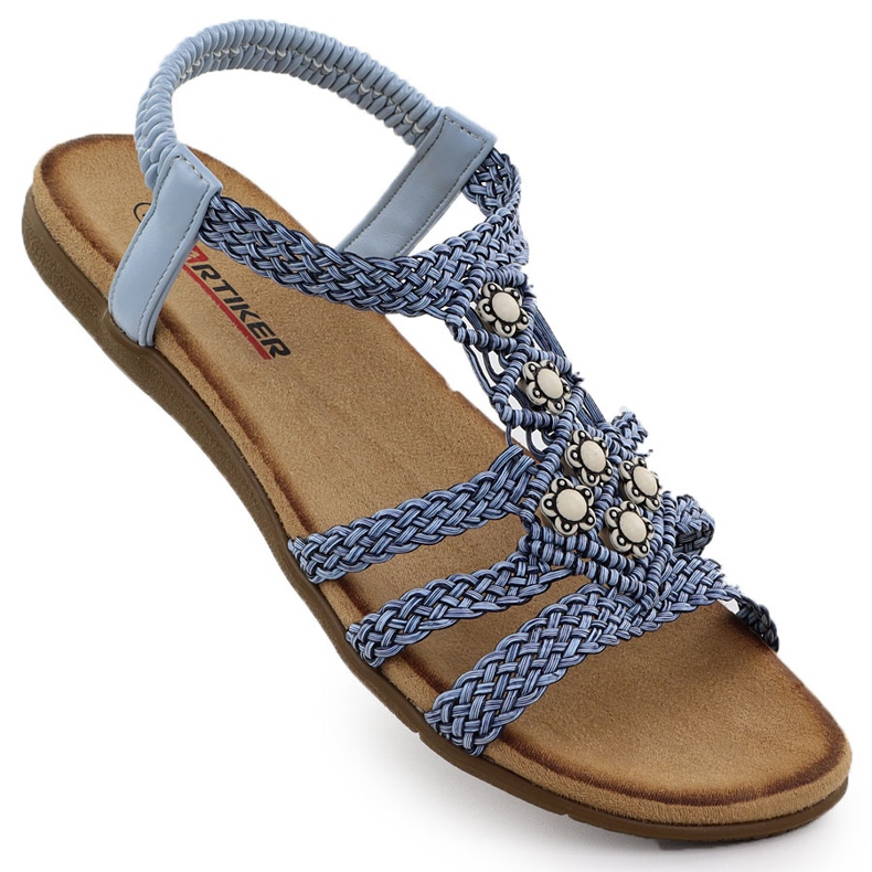 Sandálias confortáveis ​​femininas escorregaram Blue Artiker 56C1325 azul