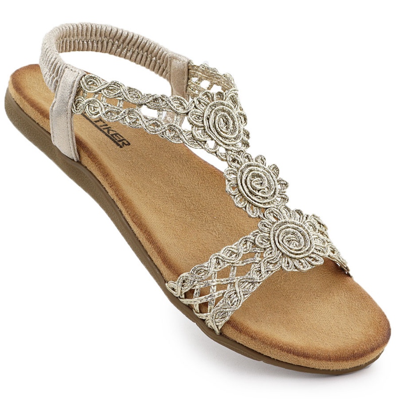 Sandálias confortáveis ​​femininas Irsona Golden Artiker 56C1281 dourado