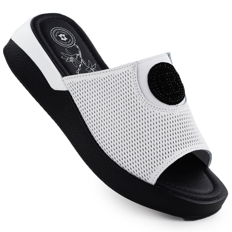 Flip de couro feminino confortável White Jezzi 8479 branco