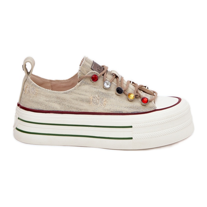 Tênis femininos na plataforma Goe RR2N4105 bege