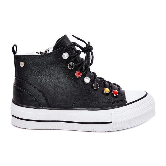 Goe RR2N4101 tênis de couro alto feminino preto