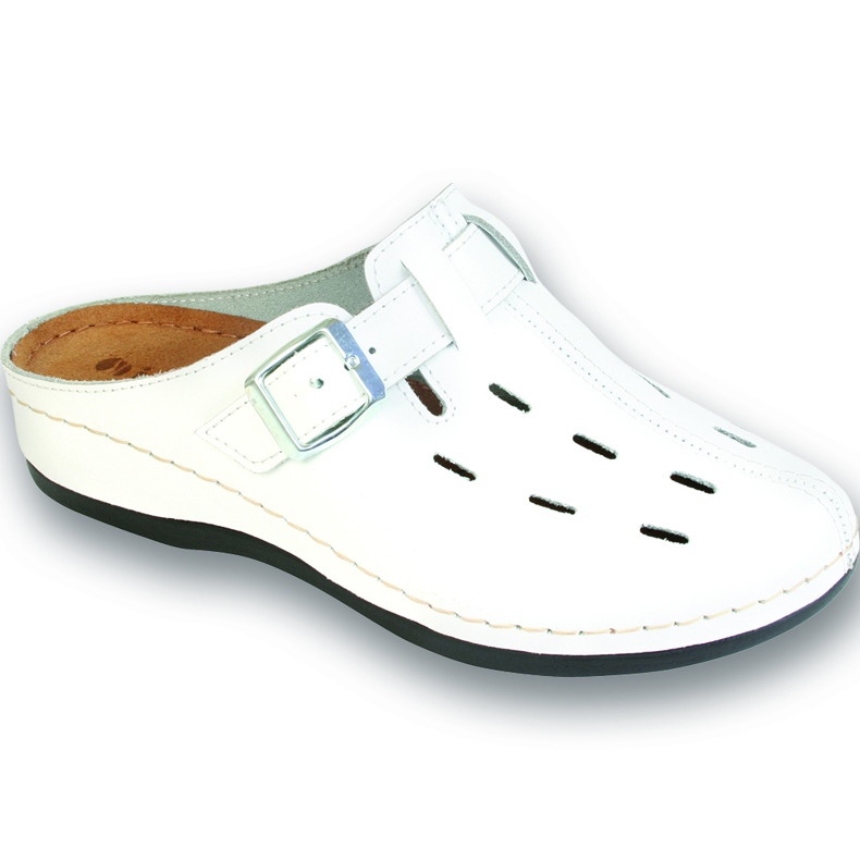 Dr.orto Befado feminino Flippers de couro PU 179d009 branco