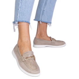 Mocassins cremosos de Ekozamsz com zircões Mocassins cremosos de Ekozamsz com zircões