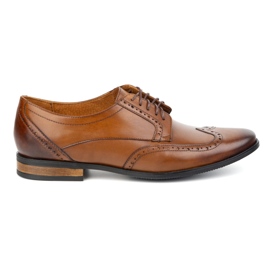 Olivier Sapatos de couro Brogs masculinos - Modelo 1023 Brown marrom