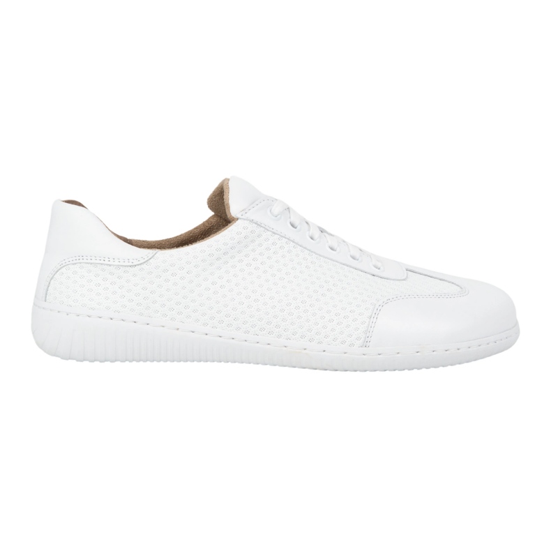 Olivier Sapatos masculinos Minimalista de couro descalço Modelo 0742wk Pressionado branco