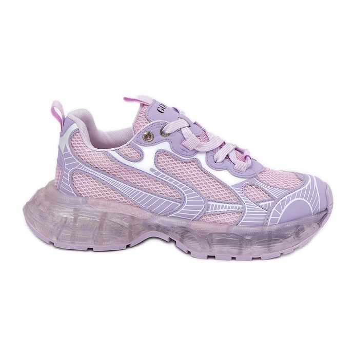 Tênis de couro feminino Goe rr2n4081 roxo tolet