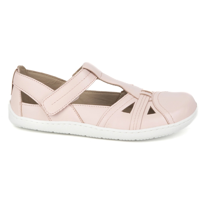 Sapatos descalços femininos Ultralekkie Half -lane Olivier 1285 Powder Velcro Pink rosa