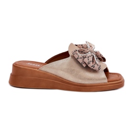 Jezzi Cunhas femininas em cunha com um arco de ouro dourado Jezzi Cunhas femininas em cunha com um arco de ouro dourado