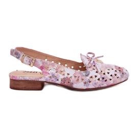 Jezzi Ballerinas OpenWork com um salto multicolorido aberto Jezzi Ballerinas OpenWork com um salto multicolorido aberto