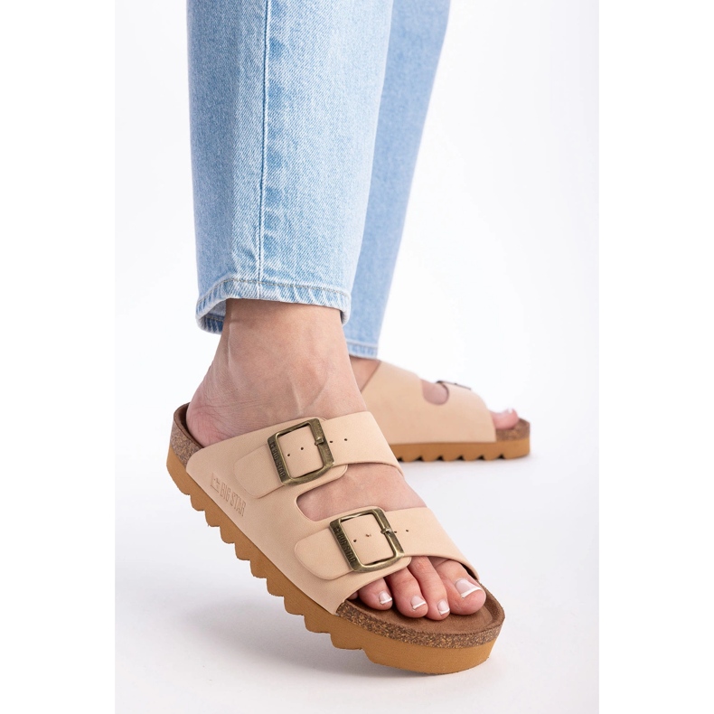 Slippers femininos Big Star LL274478 bege