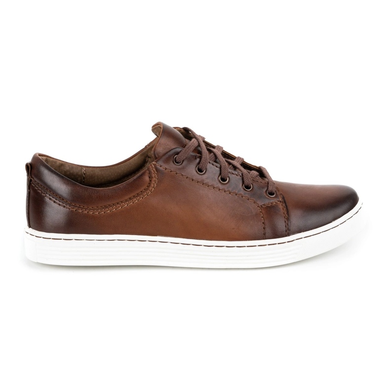 Olivier Sapatos casuais de couro masculino 946MA marrom castanho