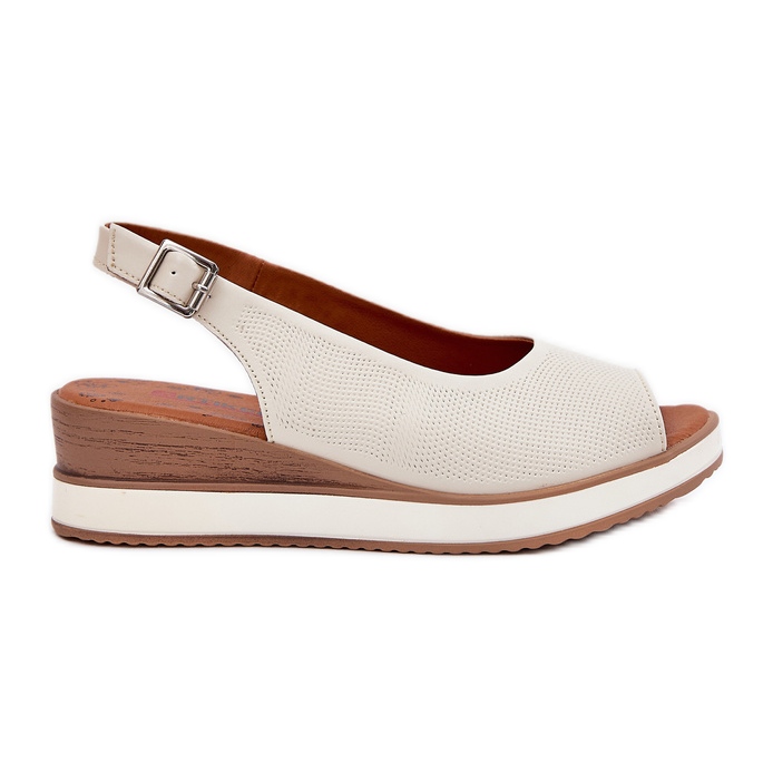 Sandálias de couro no Artiker 56C2316 Light Basic bege