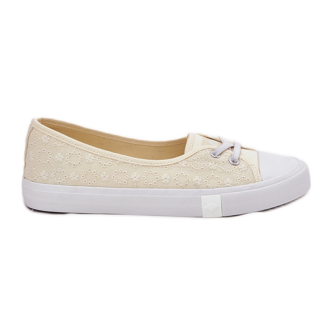 Tênis tênis tênis femininos com bordado Lee Cooper LCW-25-31-3445L bege