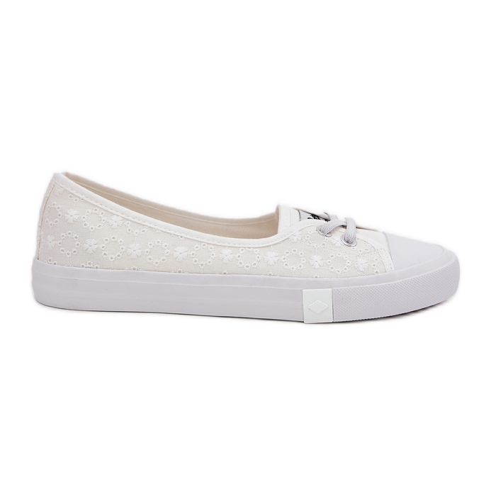 Tênis tênis tênis femininos com bordado Lee Cooper LCW-25-31-3447L branco