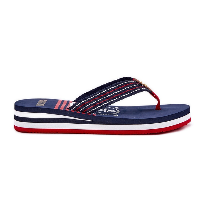 Big Star Flip -flops femininos flip -flops na cunha grande estrela rr274a126 azul marinho