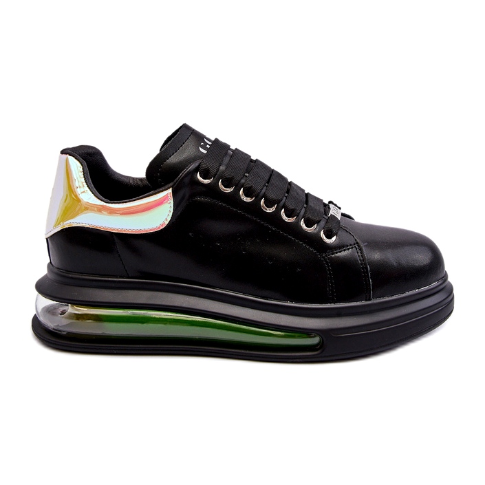 Sneakers Sports feminino de couro Goe nn2n4030 preto