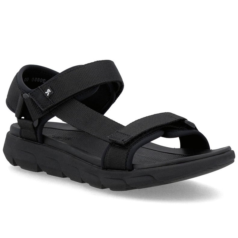 Sandálias masculinas de velcro preto Rieker 20850-00