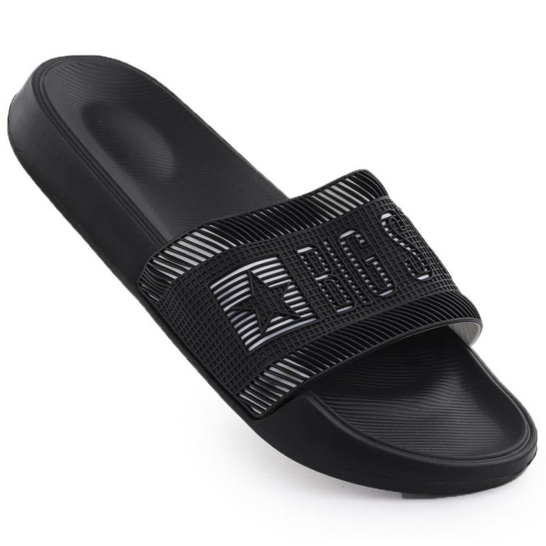 Black Big Star RR174A053 Flippers de praia preta masculinos preto