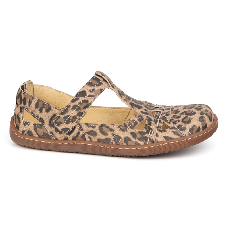 Sapatos descalços Ultra -Lum Olivier 1285 Print Leopard Leopard bege