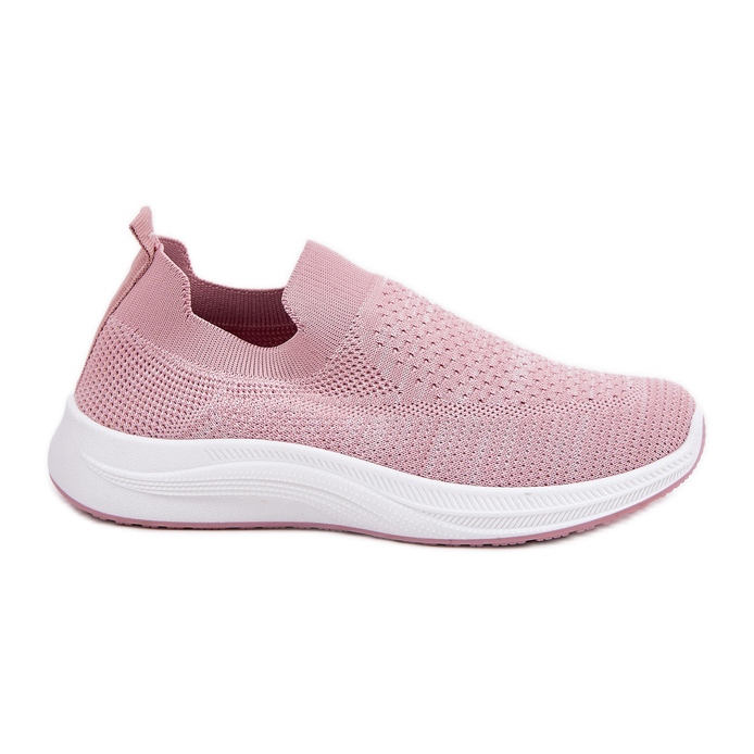 Calçado esportivo feminino slip-on em tecido, rosa