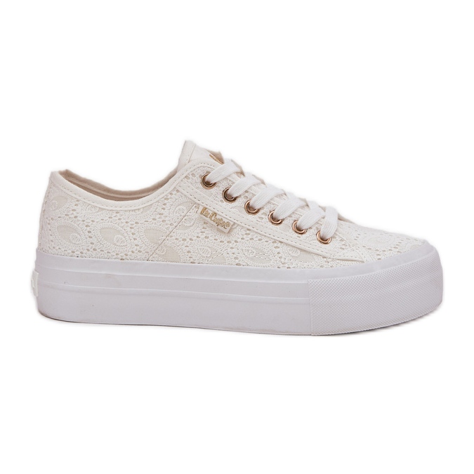 Tênis femininos com renda Lee Cooper LCW-25-31-3438L White branco