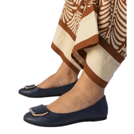 Ballerinas femininas azuis da Marinha com zircões azul Ballerinas femininas azuis da Marinha com zircões azul