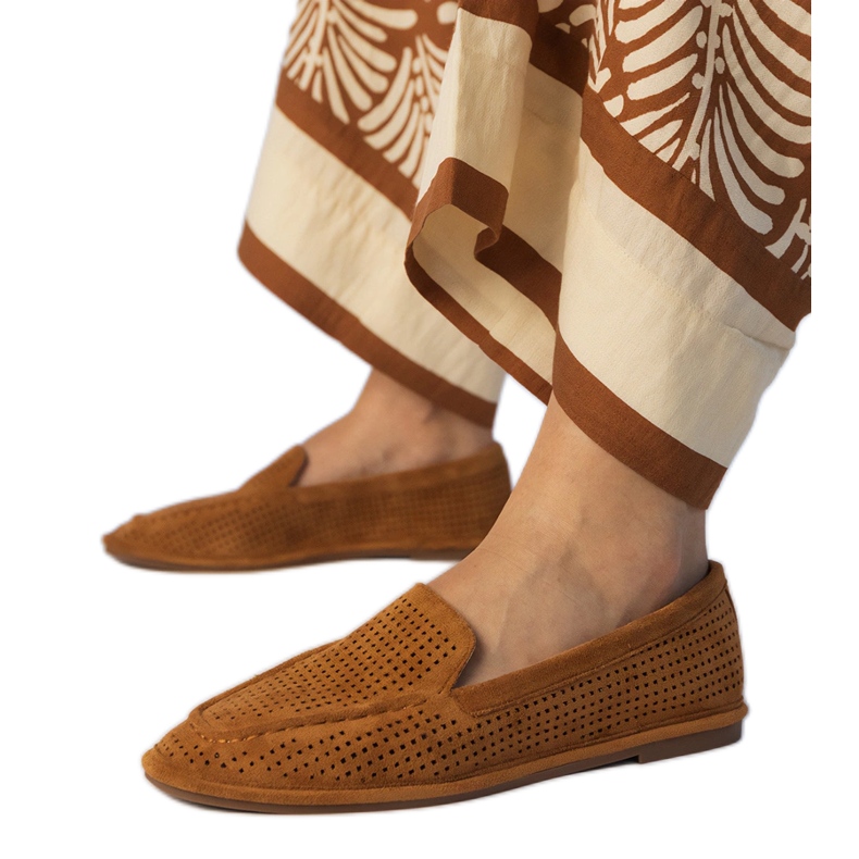 Mocassins de caramelo Openwork de Ekozamsz castanho
