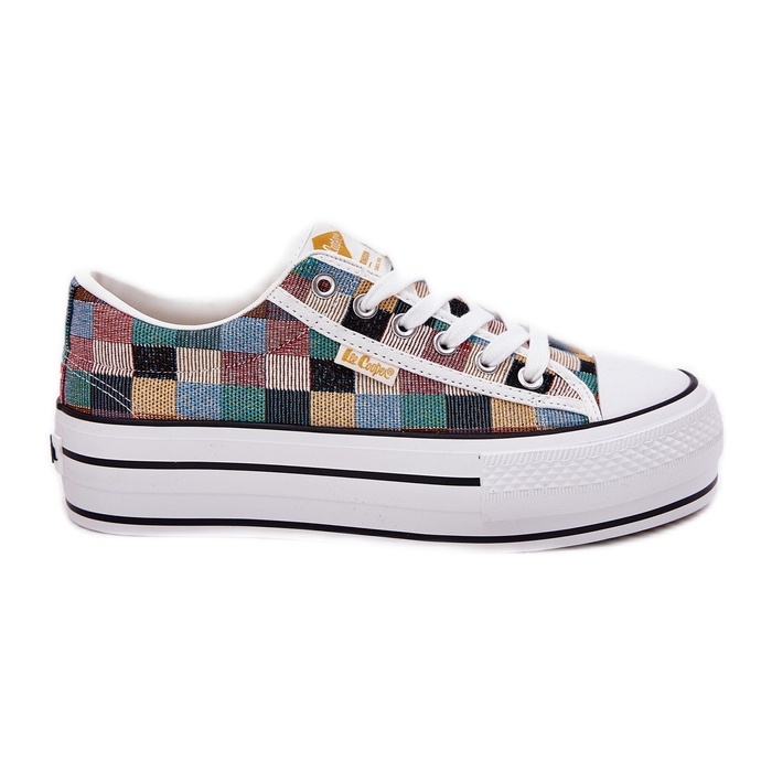 Tênis femininos padronizados no Lee Cooper LCW-25-31-3441L Plataforma multicolorida bege