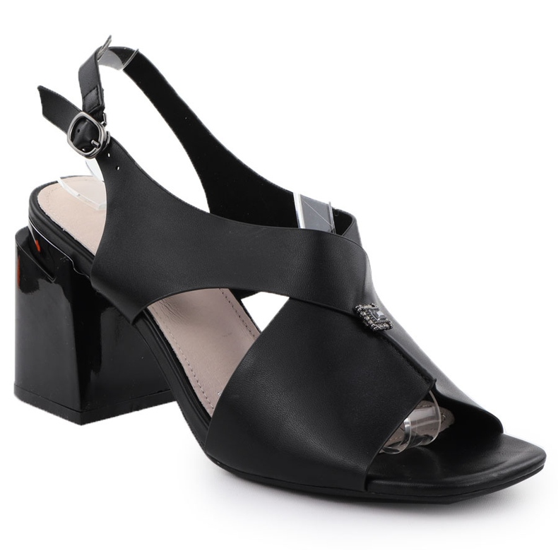 Sandálias femininas no post decorativo Black Vinceza 62238 preto