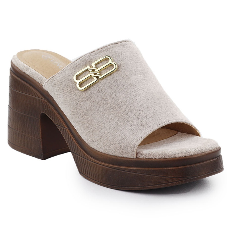 Flipers femininos no pilar bege Vinceza 17400