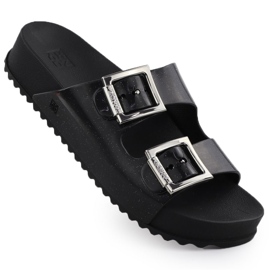 Flip de mulheres com fibra de praia preta da piscina Zaxy RR285058 preto