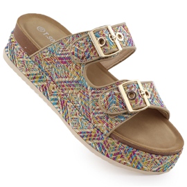 Flippers em uma sola grossa com grampos T.SOKOLSKI L25-322 multicolorido