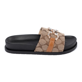 Seastar Chinelos pretos e marrons com decoração