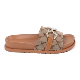 Seastar Flip -flops marrons com decoração castanho