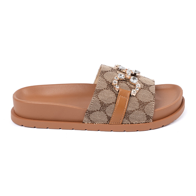 Seastar Flip -flops marrons com decoração castanho