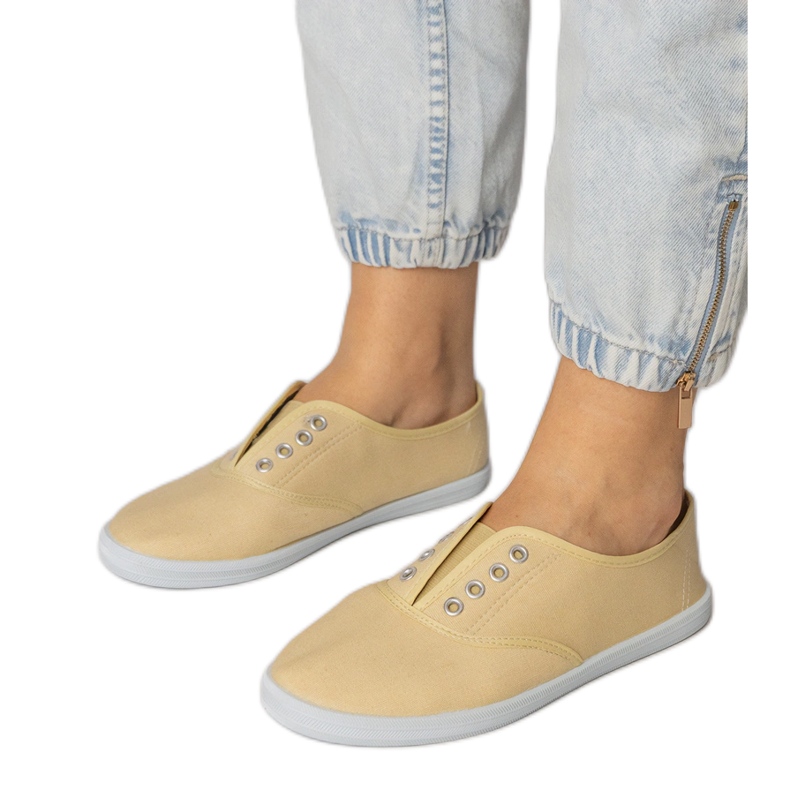 Tênis slip-on de tecido cinza