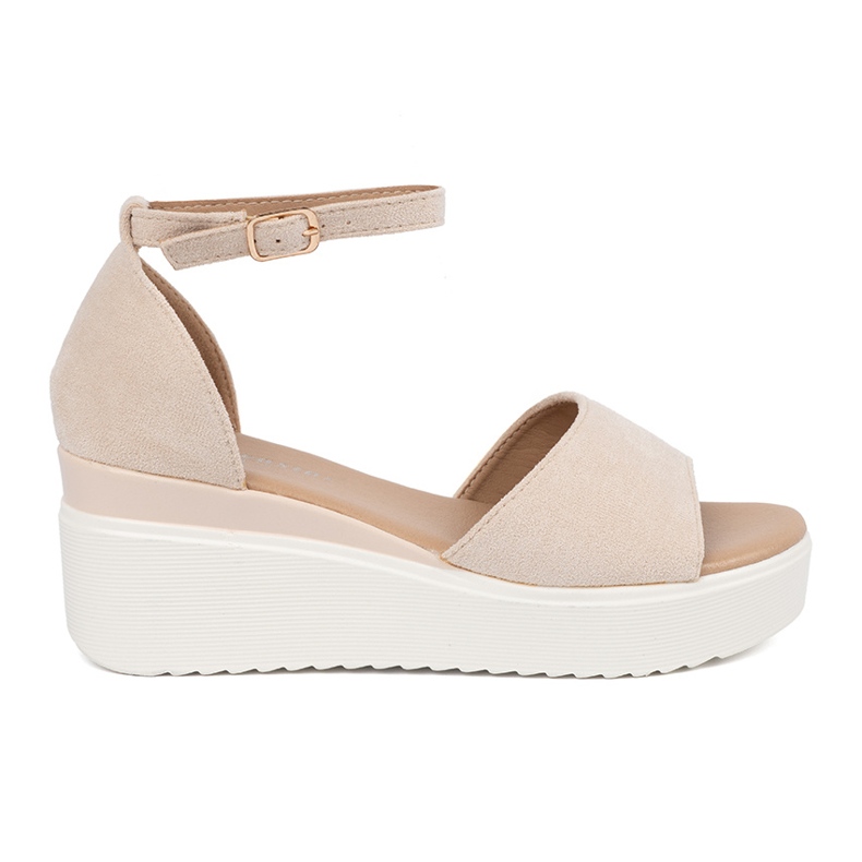 Seastar Sandálias femininas leves leves em uma cunha branca bege