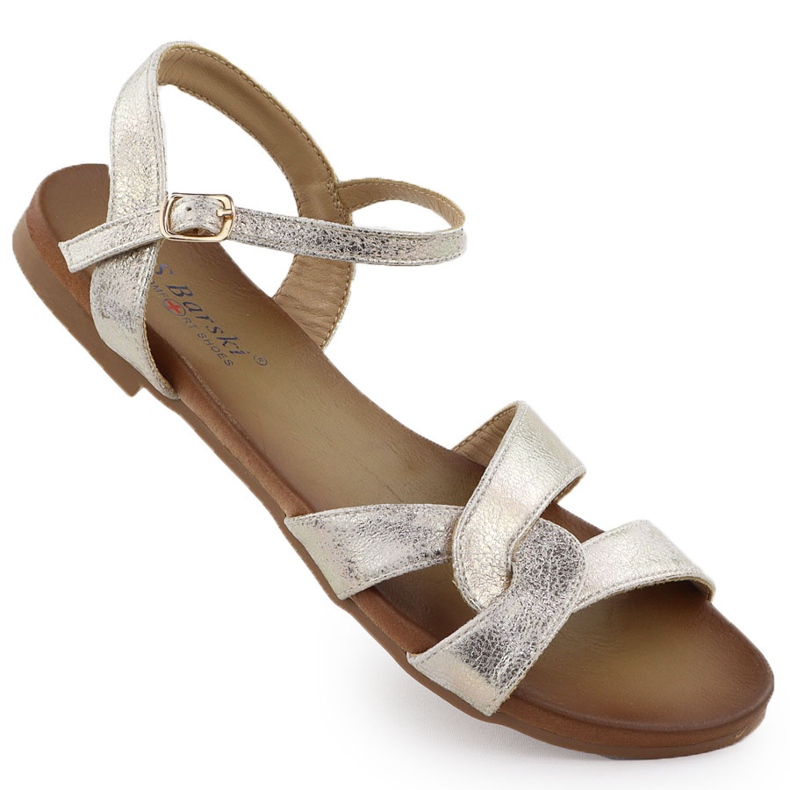 S.Barski Sandálias femininas Złote S. Barski KV51-022 dourado