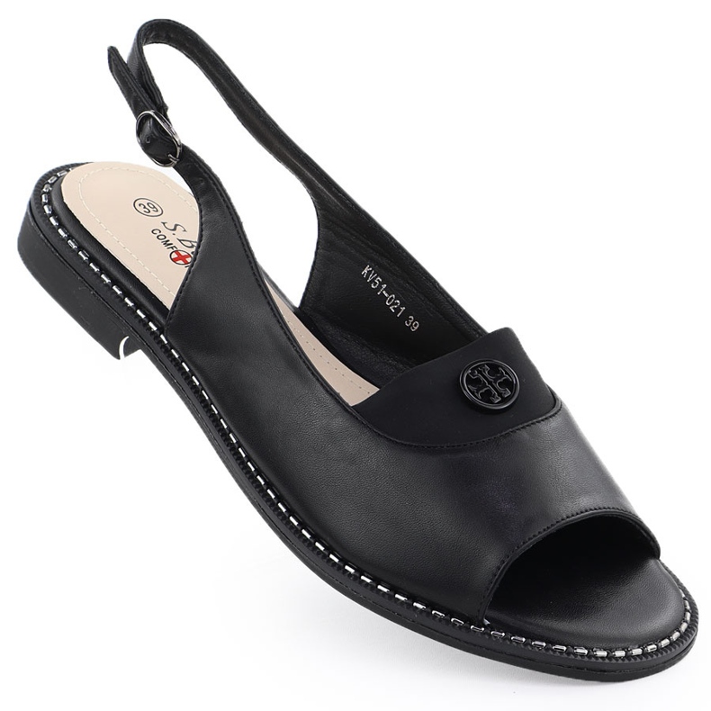 S.Barski Sandálias femininas Czarne S. Barski KV51-021 preto