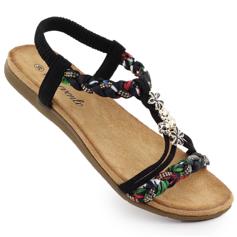 Sandálias femininas escorregaram o evento preto 8309