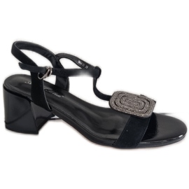 Angel Blue Sandálias femininas anjo azul tn6415 salto alto preto