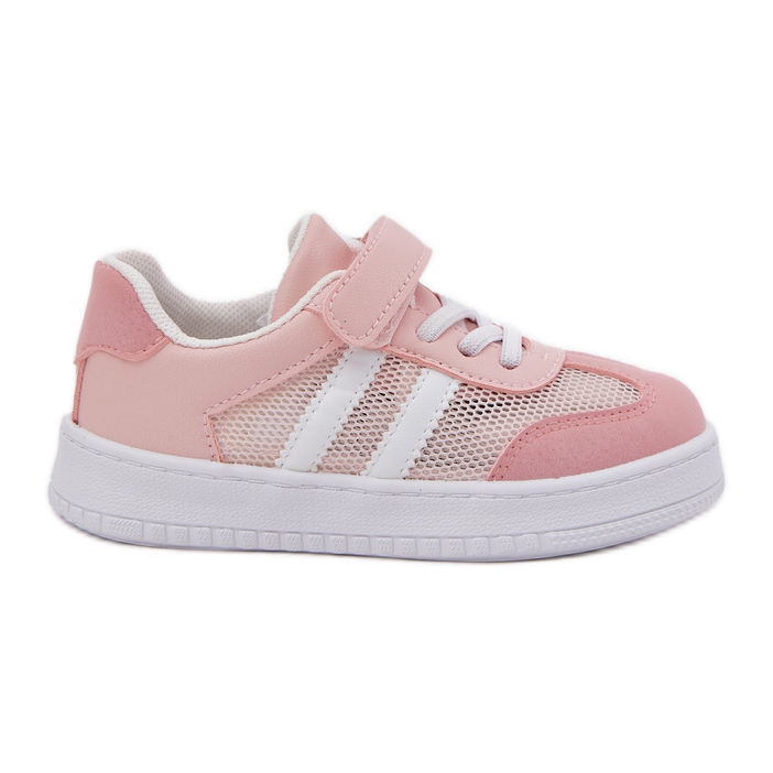 Sneakers de velcro rosa infantil